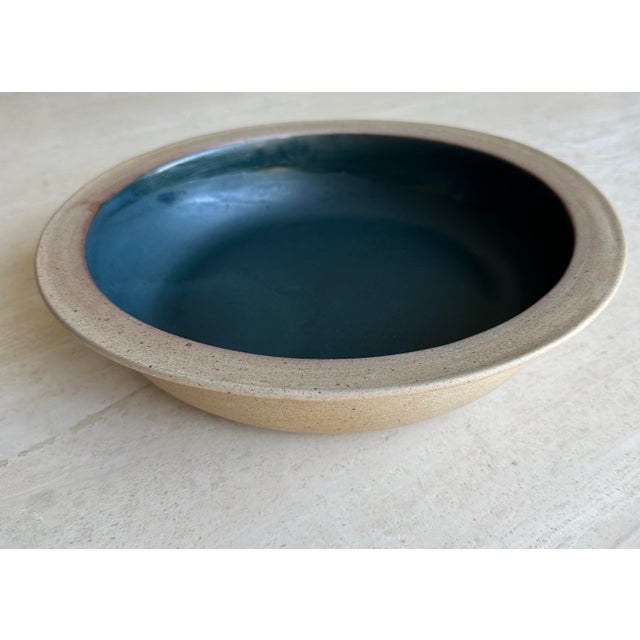 New ceramic bowl in a peacock blue glaze from Blue Pheasant. 12.25 x 2.75