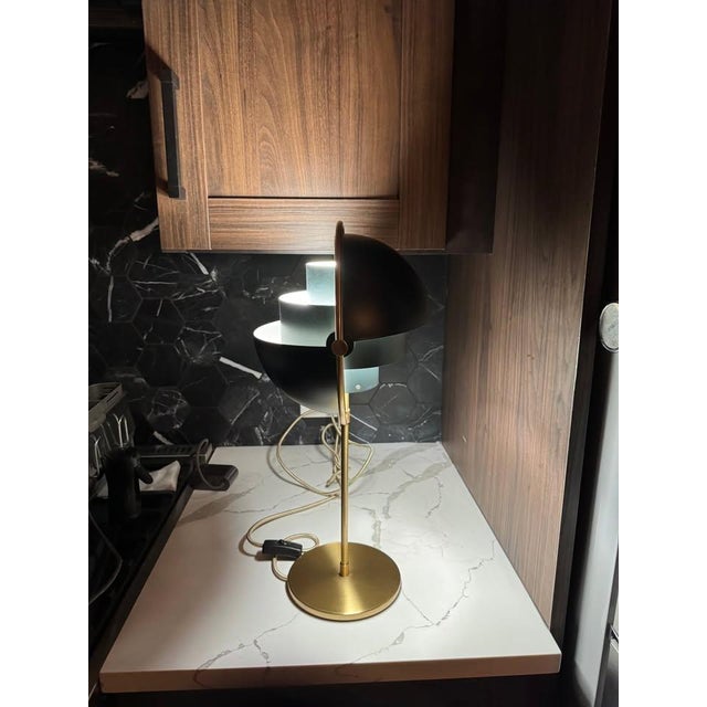 Metal New Gubi Multi-Lite Table Lamp in Matte Black and Brass Louis Weisdorf For Sale - Image 7 of 8