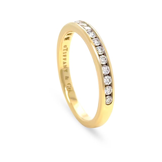 Metal Tiffany & Co. 18ct Yellow Gold Diamond Ring, Size 5.25 For Sale - Image 7 of 10