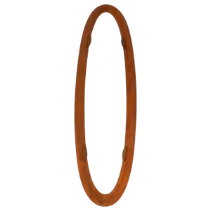 Italian Oval Plywood Mirror attributed to Franco Campo & Carlo Graffi, 1950s