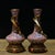Paint Vintage Chinese Pink Enamel Vase Pair With Dragon Relief and Filigree Stands For Sale - Image 7 of 9