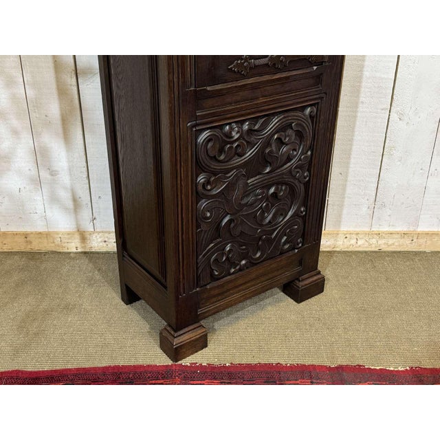 Oak Clock with Saint Gonery Motifs by Joseph Savina For Sale - Image 15 of 18