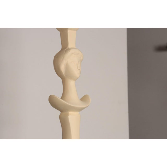 Beige Vintage Figural Resin ‘Tête De Femme’ Caryatid Floor Lamp After Giacometti For Sale - Image 8 of 18
