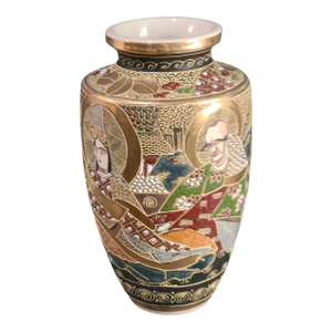 Antique Japanese Royal Satsuma Moriage Figural Vase