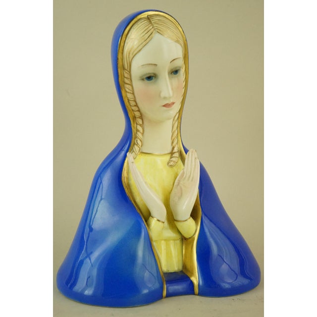 20th Century Ceramic Bust of the Madonna from Lenci, Turin, Italy For Sale - Image 11 of 18