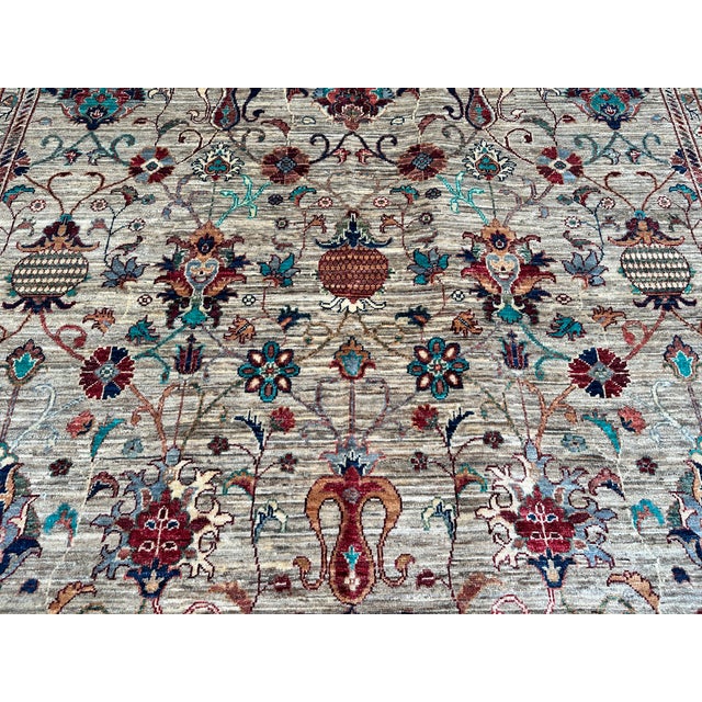 Textile Hand-Knotted Afghan Sultanabad Chobi Wool Area Rug - 7'11" X 11'6" For Sale - Image 7 of 11