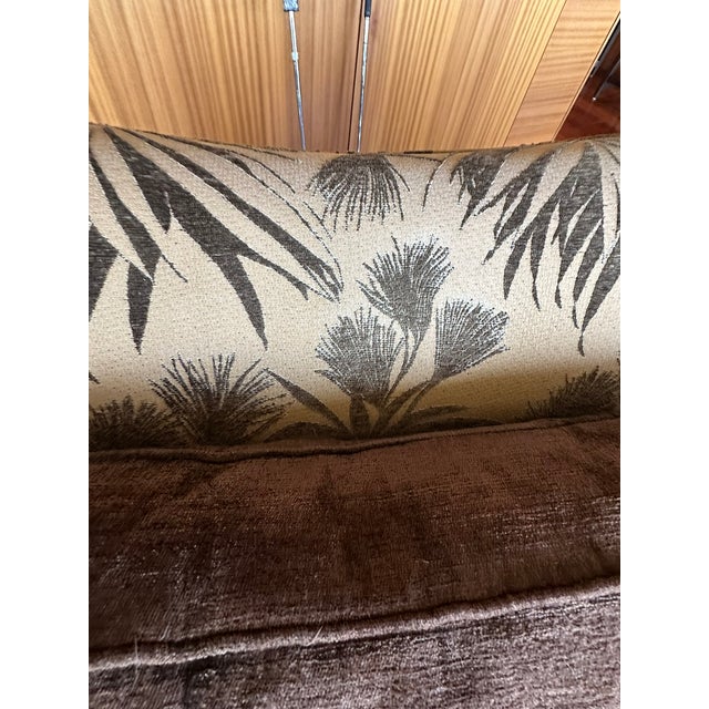 Donghia Upholstered Lounge Chair – Tropical Patterned Exterior & Solid Interior For Sale In Chicago - Image 6 of 10