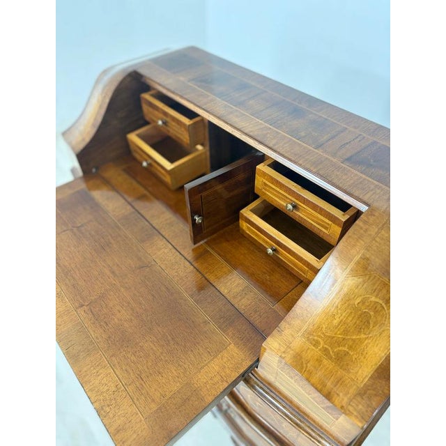 Baroque Writing Desk with Inlays, 1800s For Sale - Image 4 of 10
