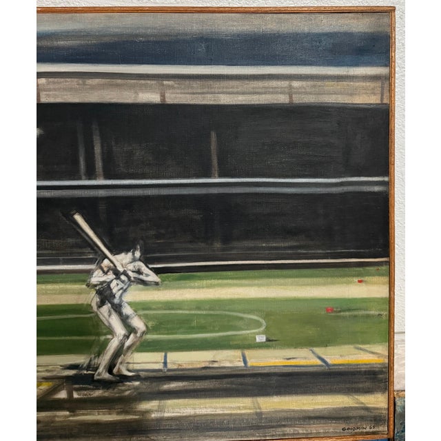 Textile Sidney Goodman, Large American Modernist Oil Painting Baseball Game the Tryout Sidney Goodman, 1965 For Sale - Image 7 of 18