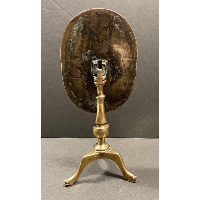 Antique Brass Candle Reflector With Inlaid Copper Heart For Sale - Image 6 of 8