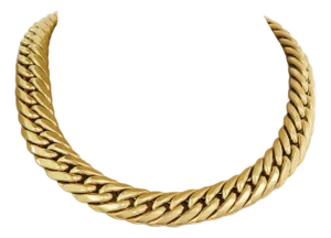 Mayor's 18k Yellow Gold Beveled Curb Link Necklace