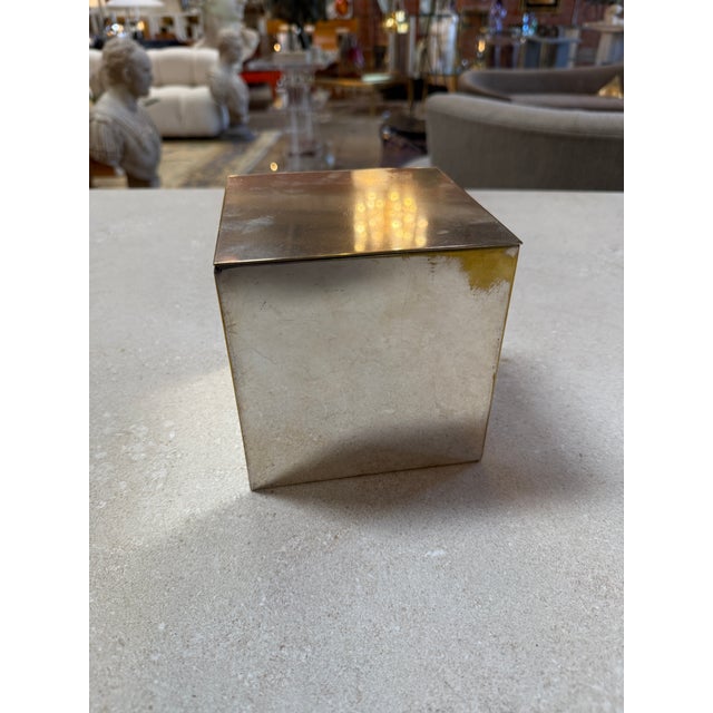 1970s Vintage Stainless Steel Hinged Storage Box For Sale - Image 5 of 8