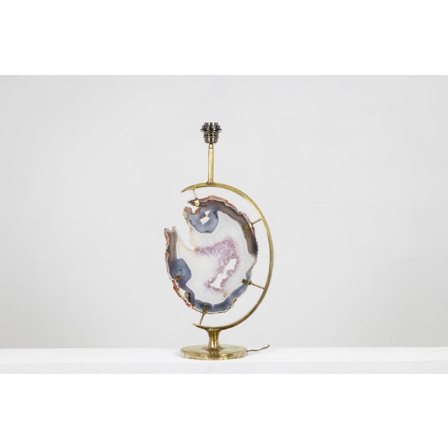 Bronze and Amethyst Lamp, 1970s For Sale - Image 3 of 14
