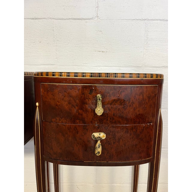 1930s Vintage Art Deco Demilune Side Tables Company of Master Craftsmen W. & J. Sloane For Sale - Image 5 of 12