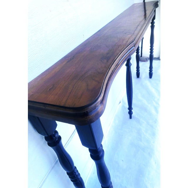 Long Antique Black and Walnut Console Table, Western Europe, Late 19th Century For Sale - Image 4 of 18