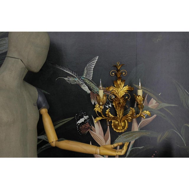 1970s Hollywood Regency Gilt Metal Two-Light Sconce, 1970s For Sale - Image 5 of 18