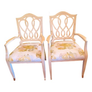 William Switzer Chippendale Style Loop Back Side Chairs/a Pair For Sale