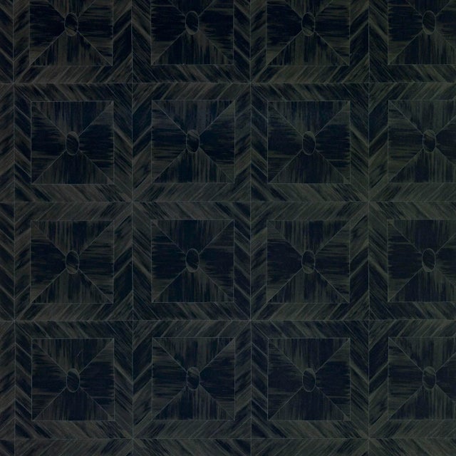 Contemporary Schumacher X Celerie Kemble Bone Frame Wallpaper in Char For Sale - Image 3 of 3