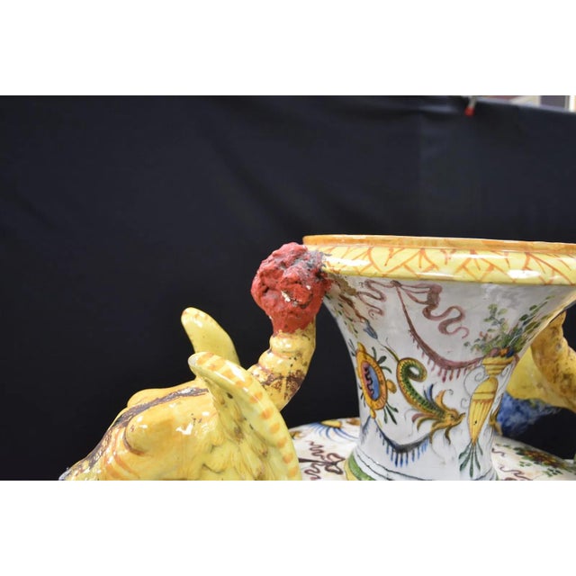Pair of Large Antique Italian Majolica Urns For Sale In New York - Image 6 of 11