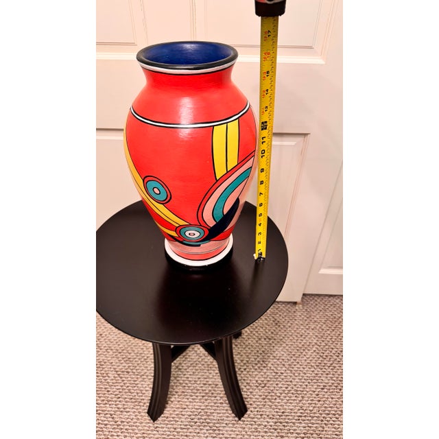 Vintage Large Pottery Terra-Cotta Vase - Bold Modern Design For Sale - Image 4 of 8