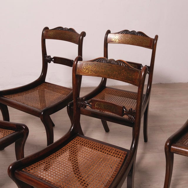 Antique English Regency Style Chairs, 1890s, Set of 5 For Sale - Image 12 of 18
