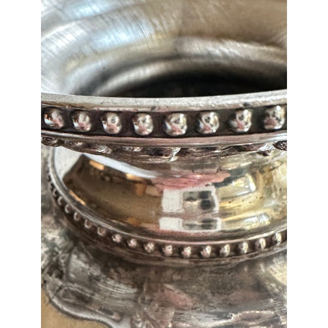 Vintage 11" Extra Silver Plated Bride's Basket With Swing Handle Grapes Motif For Sale - Image 15 of 18