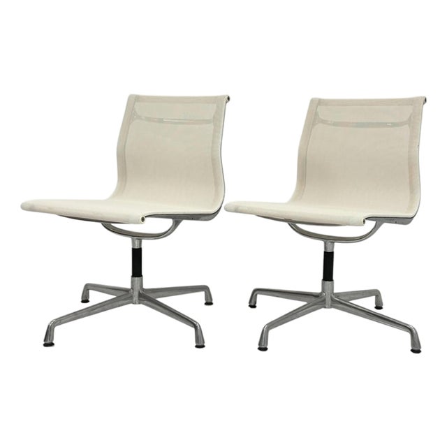 Pair Eames Aluminum Group Swivel Chairs for Herman Miller, Vitra Italy For Sale