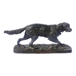 Antique French Bronze Dog Pointer by Pierre Jules Mene Paris 19th Century For Sale
