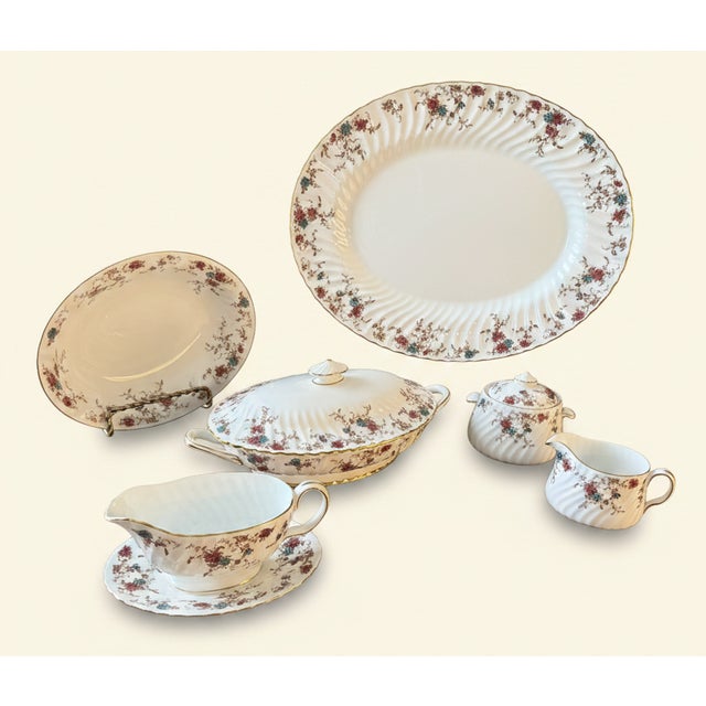 Vintage Minton England "Ancestral" Fine Bone China Dinner Service, circa 1965–1985. An exceptional 146-piece vintage...