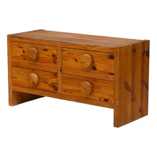 Low Pine Chest of Drawers, 1970s For Sale