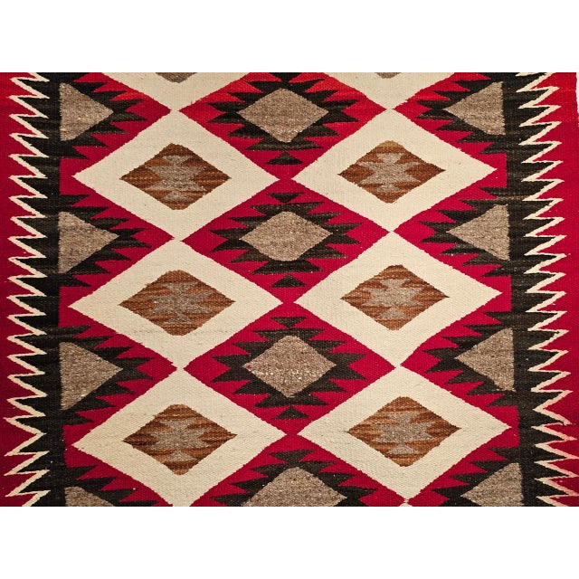 Vintage Native American Navajo Rug, Wool & Cotton, Geometric Eye Dazzler Pattern, 3x5 For Sale - Image 13 of 18