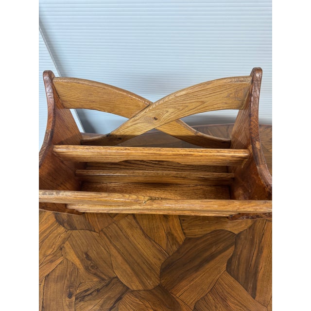 Oak Wood Sculptural Magazine Rack For Sale In San Francisco - Image 6 of 12