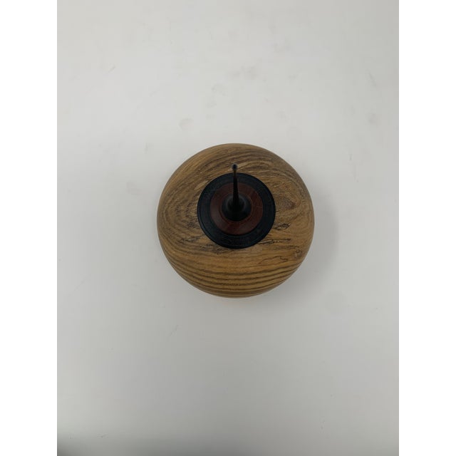 Vintage Wooden Vessel With Pointed Lid For Sale - Image 9 of 11