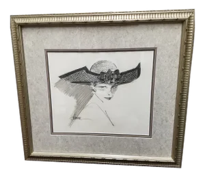 Original Framed Fashion Drawing by Richard Holiman