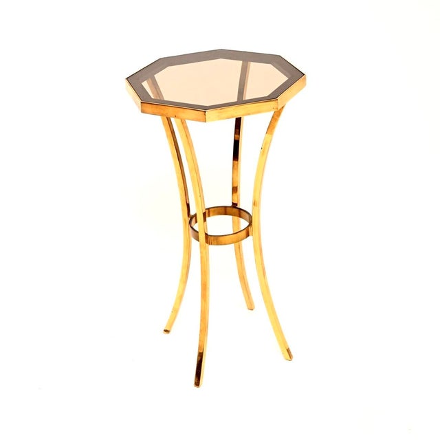 Black Vintage French Brass Side Table, 1960s For Sale - Image 8 of 8
