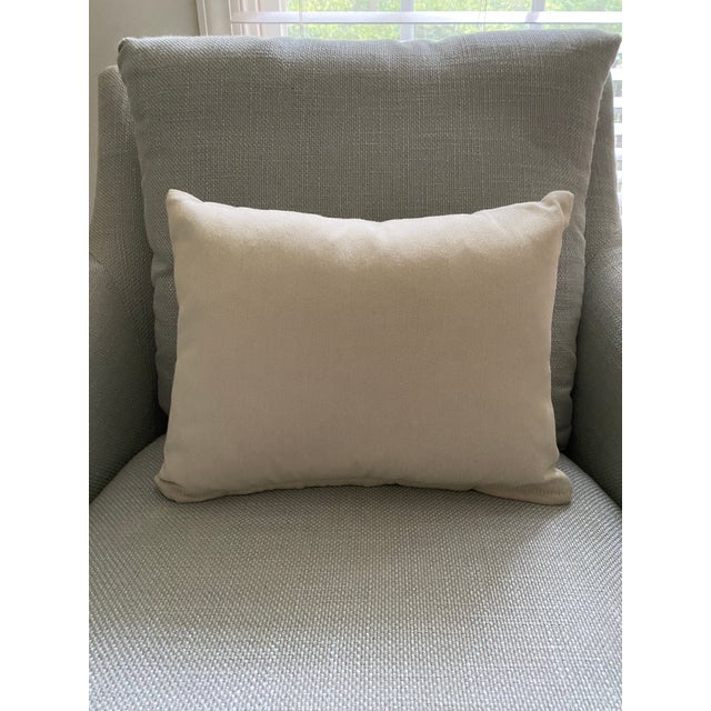 Blue Strié Hexagon Lumbar Pillow For Sale - Image 4 of 4