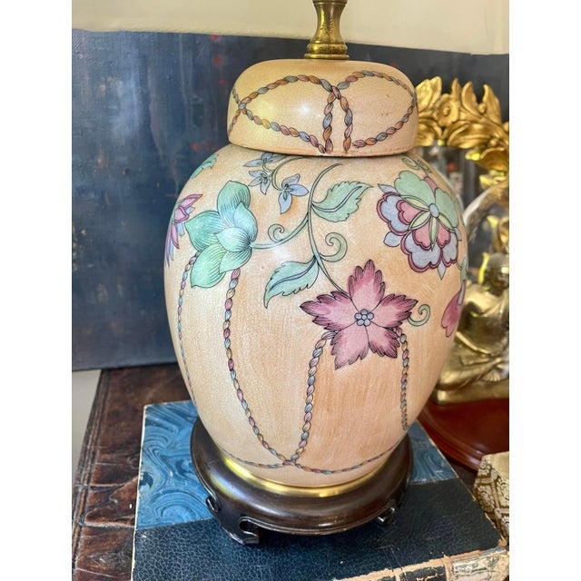 Cornflower Blue Vintage Wildwood Brand Chinoiserie Table Lamp Grand Millennial Decor For Sale - Image 8 of 10