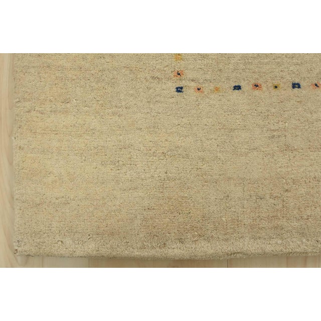 Gabbeh Rug 5’6” X 7’6” Beige Wool Contemporary Hand-Knotted Carpet For Sale - Image 11 of 14