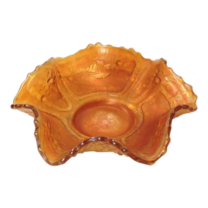 C 1911 Fenton Marigold Carnival Glass Sailboats Bowl
