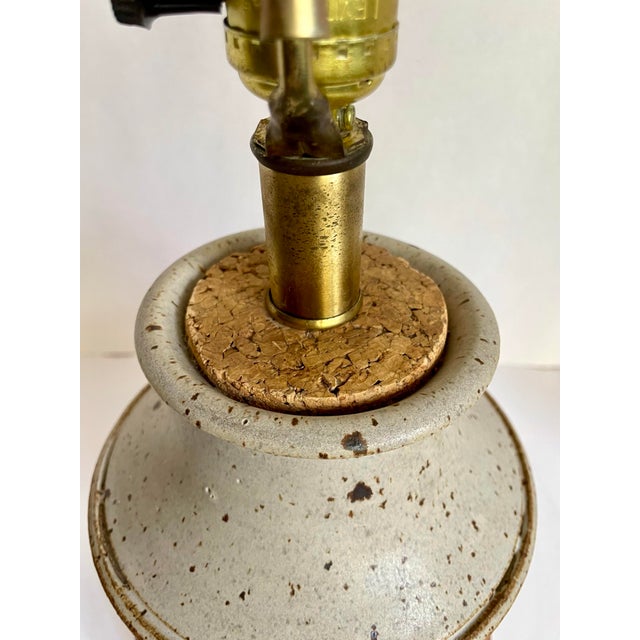 1970s Organic Modern Signed Studio Pottery Table Lamp For Sale - Image 4 of 10