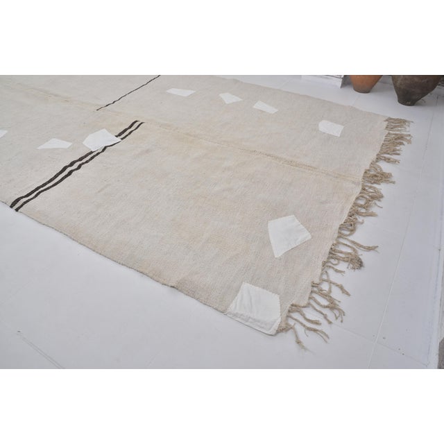 Oversize Vintage Hemp Kilim Rug For Sale - Image 4 of 10