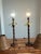 Chestnut Vintage Hollywood Regency Faux Bamboo English Mahogany Palm Lamps For Sale - Image 8 of 12
