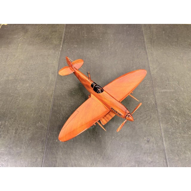 English Mahogany Spitfire Aircraft Model For Sale - Image 5 of 12