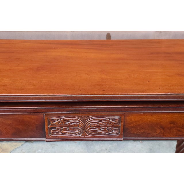 19th Century Sheraton Style Mahogany Flip-Top Game Table Console, Circa 1830s For Sale - Image 4 of 14