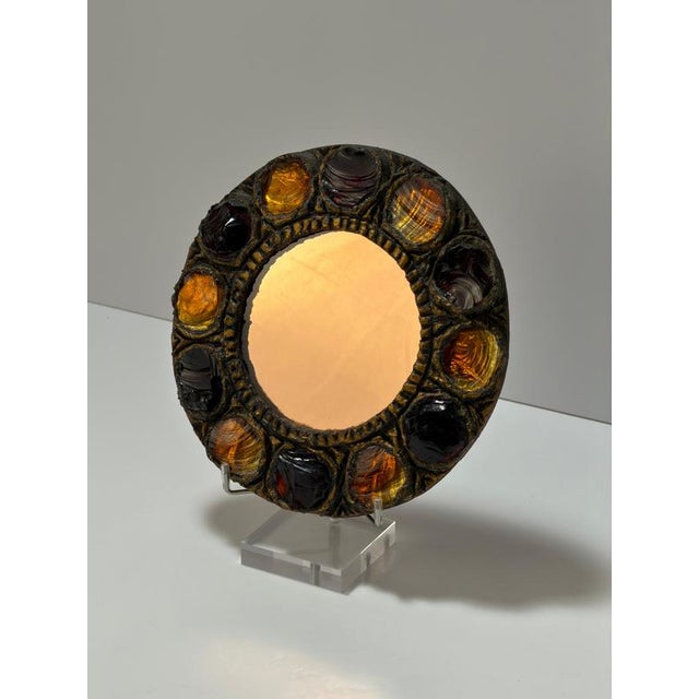 Brutalist Murano Glass Mirror from Creaciones Gobesso, Italy, 1983 For Sale - Image 6 of 10
