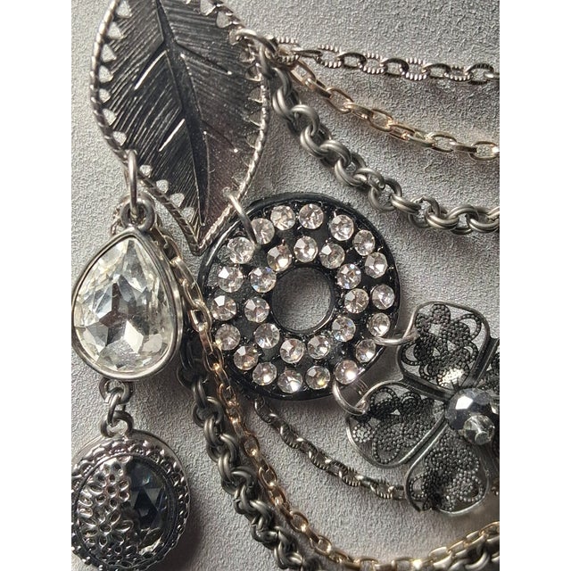 Silver Tone Statement Necklace For Sale - Image 10 of 15