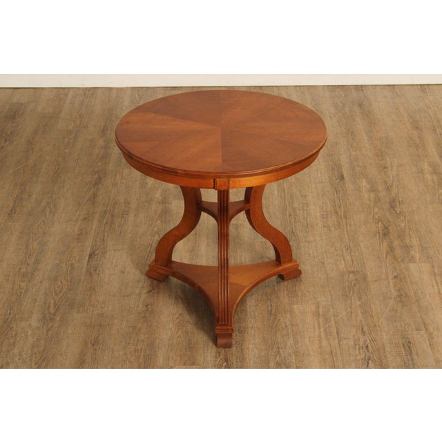 High Quality American Made Fruitwood Round Top Center or Occasional Table