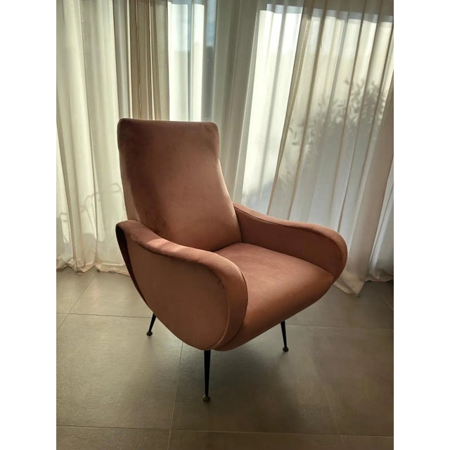 Vintage Powder Pink Armchair, 1960s For Sale - Image 6 of 9