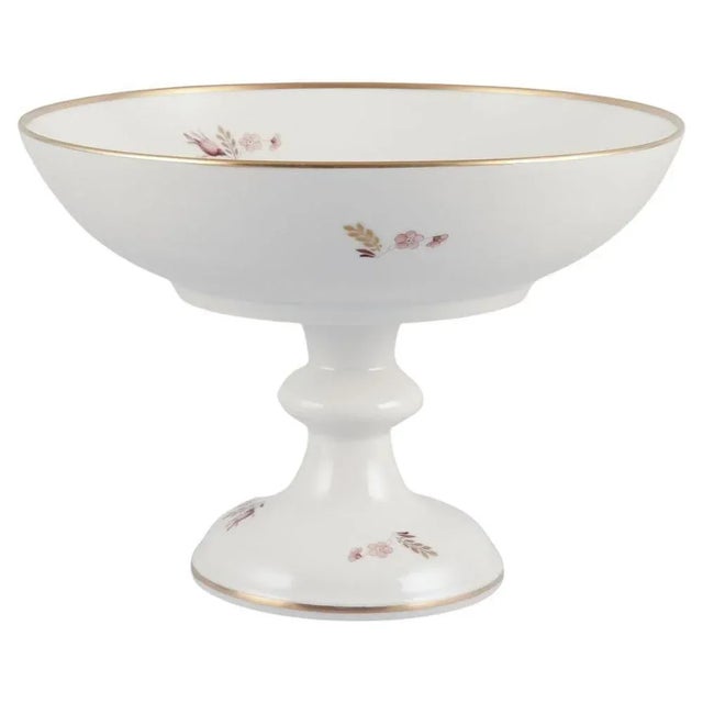 Brown Brown Rose Centerpiece with Gold Edge from Royal Copenhagen, 1980s For Sale - Image 8 of 8