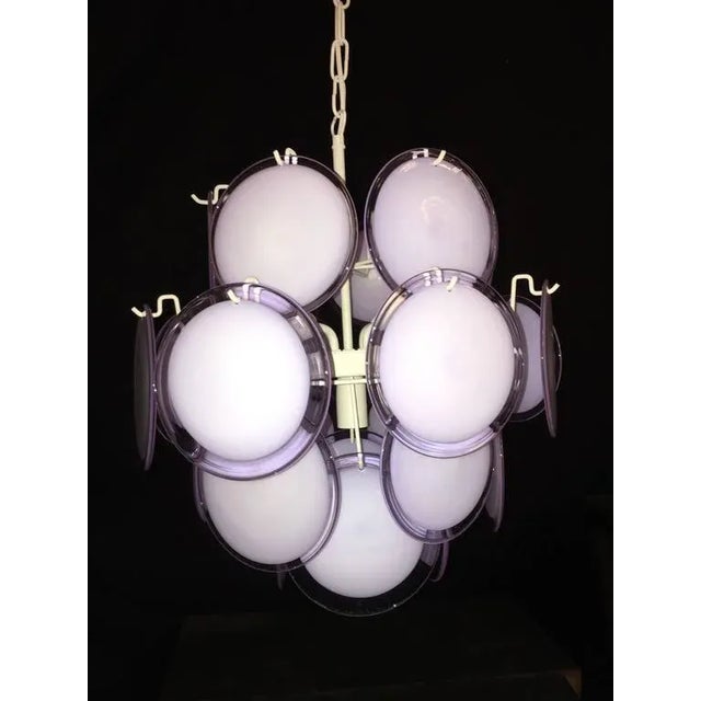 Purple Disc Murano Chandelier from Vistosi, 1970s For Sale - Image 8 of 9